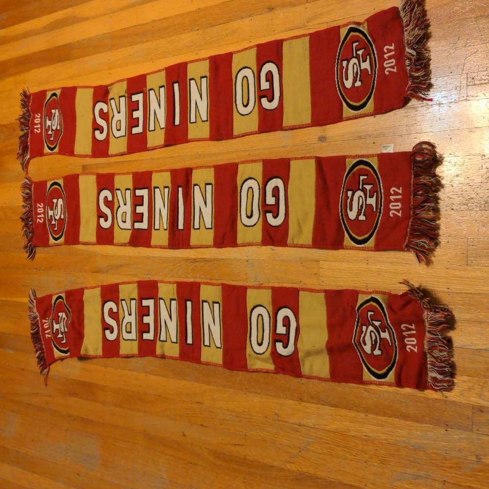 (3) 2012 Go Niners San Francisco 49ers scarf stadium give away item